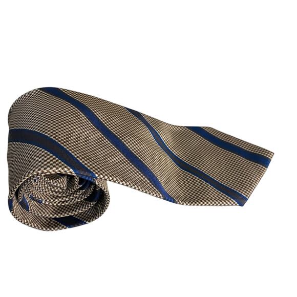 NWT Brioni Flannel and Blue Striped Tie Hand Made in Italy 100% Silk - Picture 14 of 14